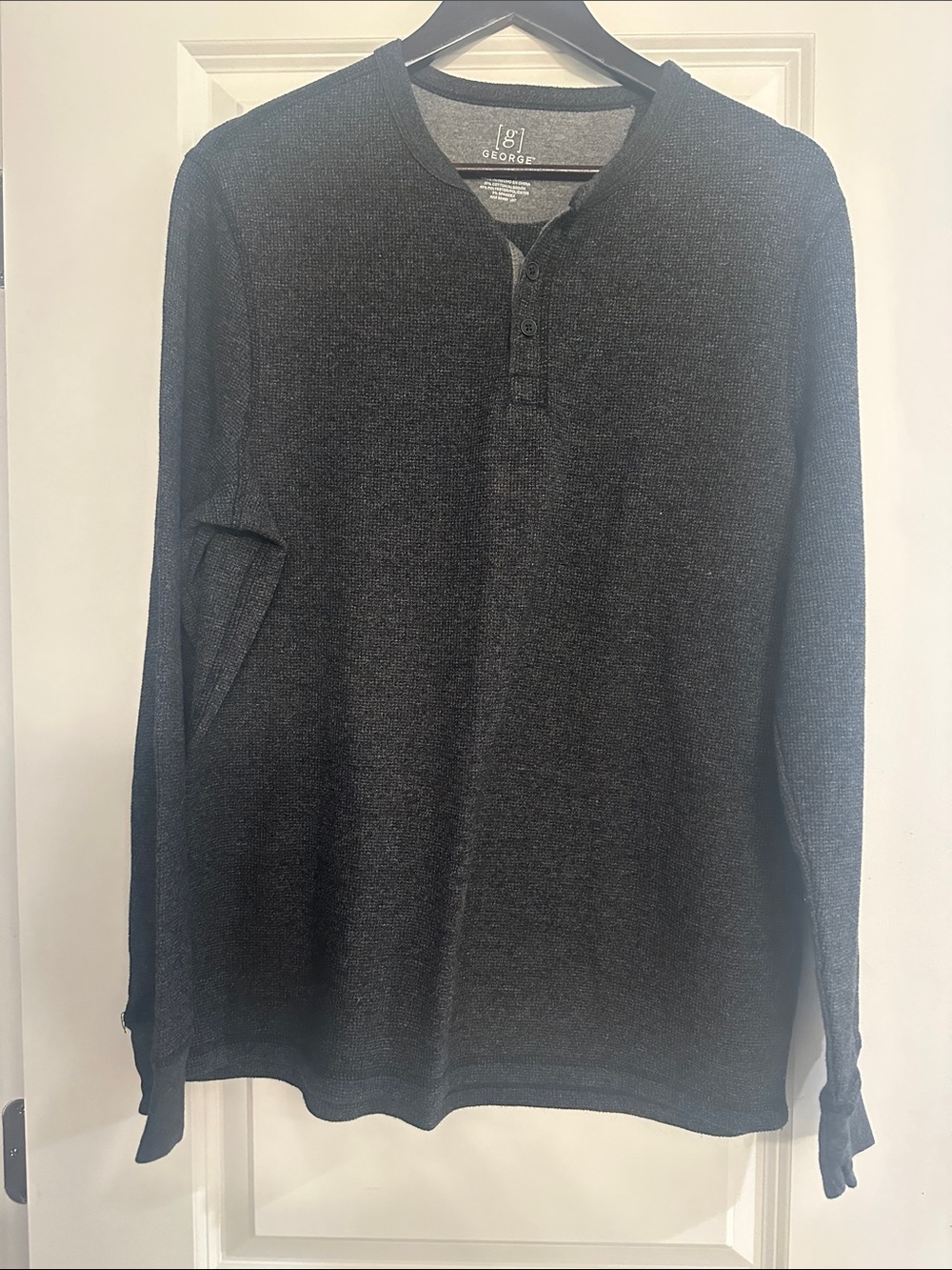 George Men’s Charcoal Heather Long-Sleeve Henley